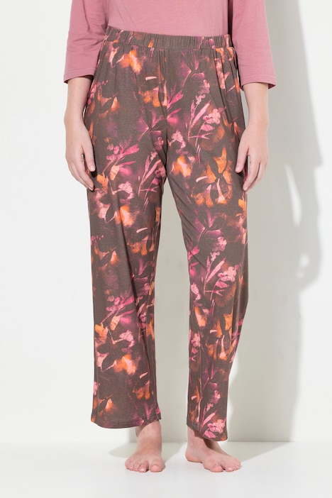 Pyjamahose, Blätter, gerades Bein, Biobaumwolle