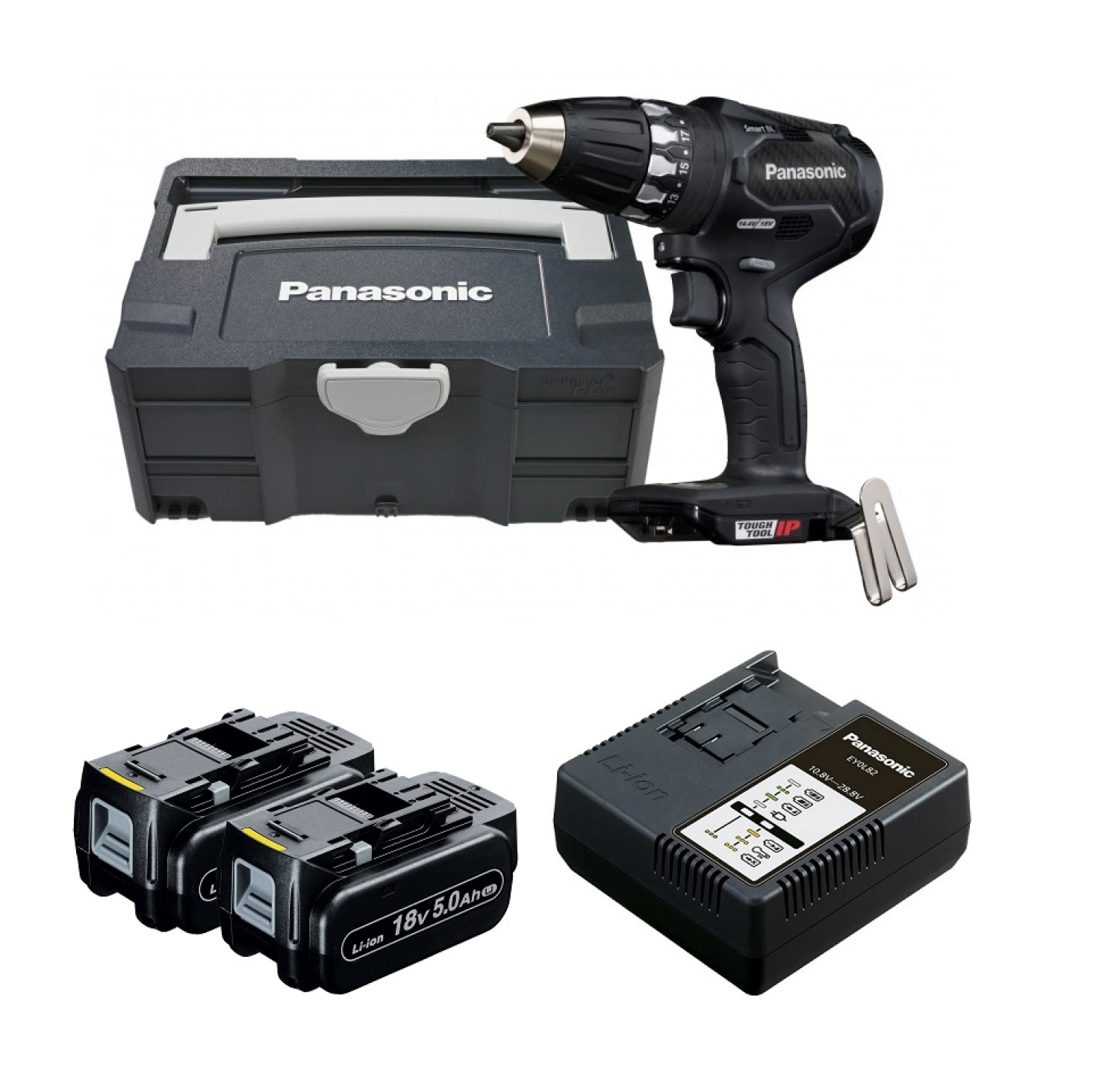 Panasonic EY74A3PN2G32 14,4-18V Li-Ion accu boor-/schroefmachine set (2x 3.0Ah accu) in systainer - koolborstelloos