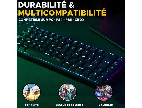 THE G-LAB - Clavier gamer Keyz Titanium noir (FR)