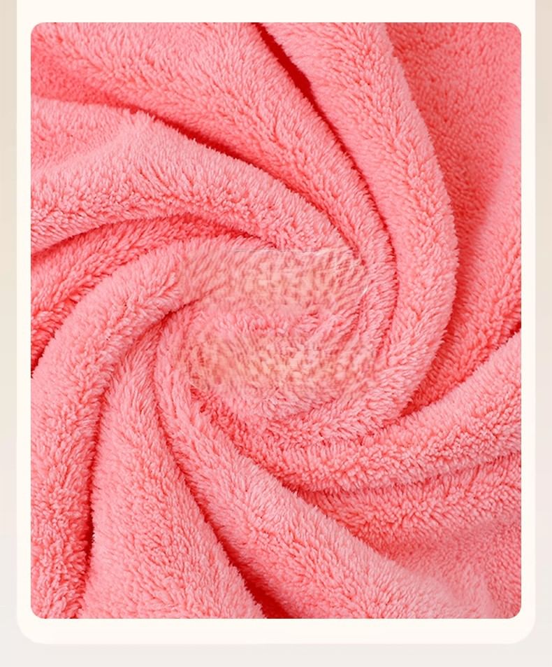 NEJA - Effen koraal fleece badhanddoek / gezichtshanddoek / set
