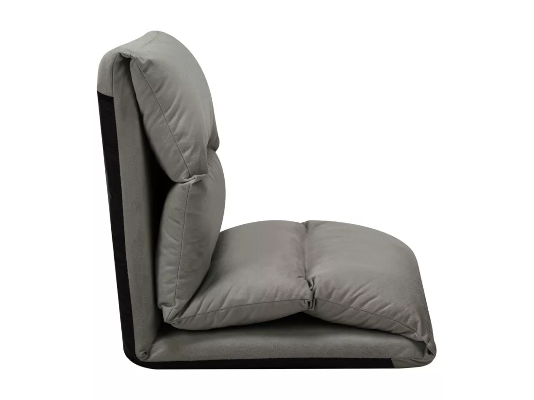 Prolenta Premium - Chaise pliable de sol Gris foncé Microfibre