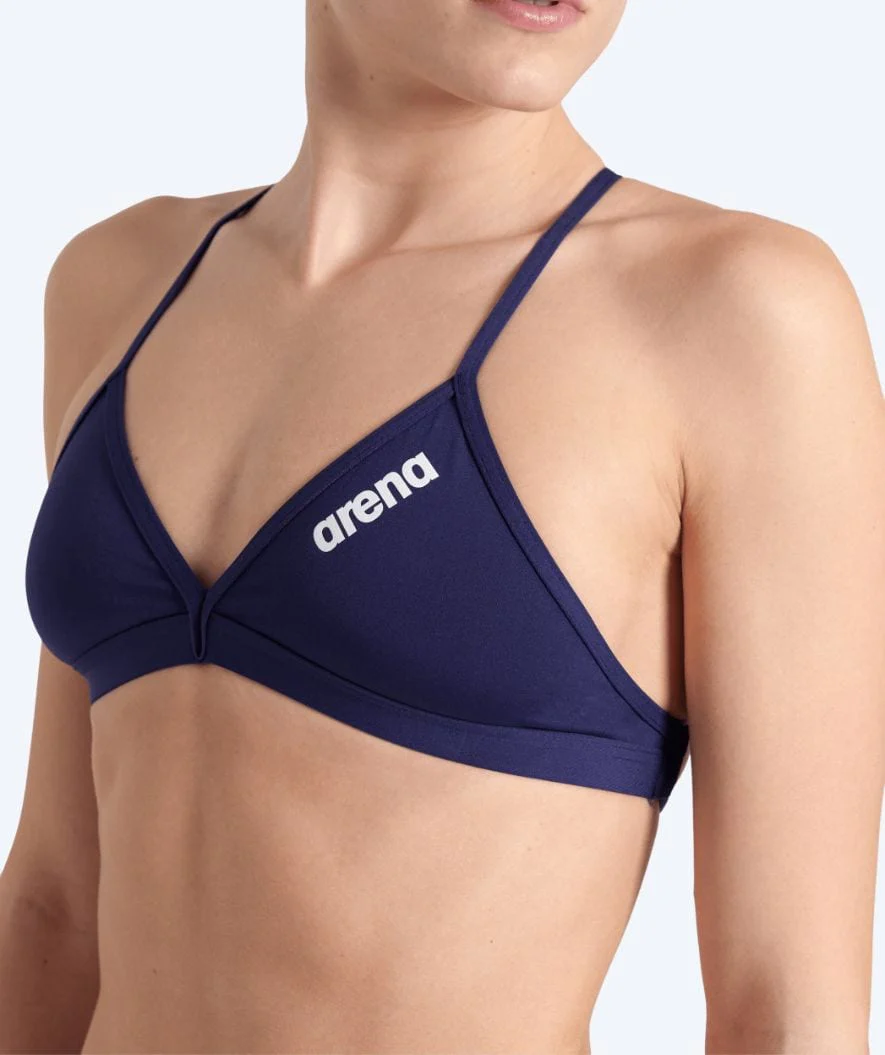 Arena bikini overdel til damer - Solid Tie Back - Mørkeblå
