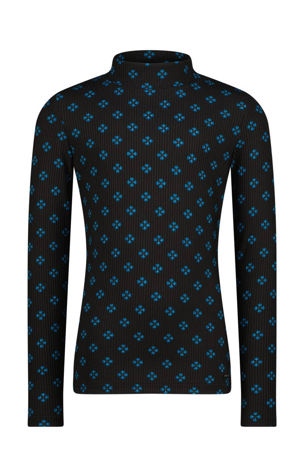 Raizzed longsleeve Mariena met all over print zwart/blauw