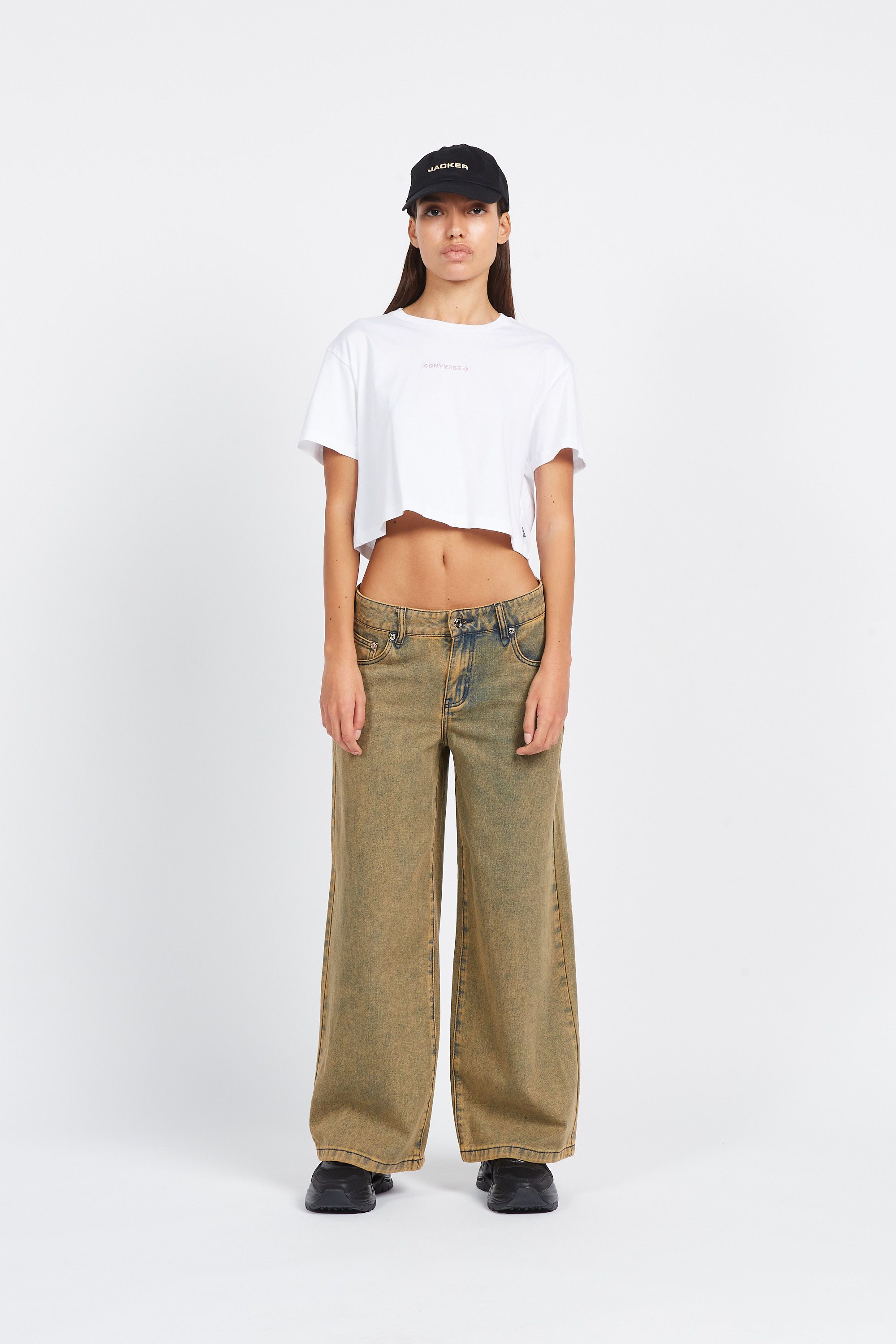 CONVERSE T-shirt CROPPED WORD Blanc