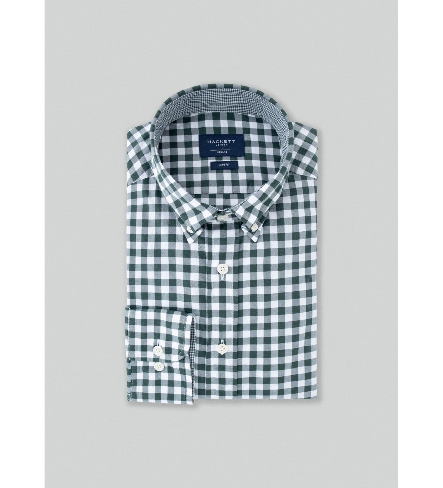 Camisa Hackett Fine Ginham Verde