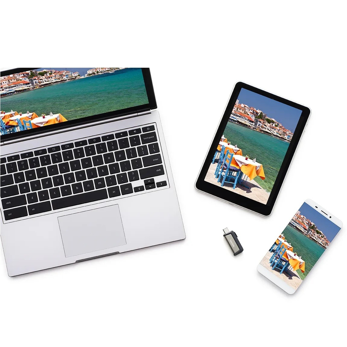 (32GB) Ultra Dual Drive USB Typ-C USB C / USB 3.1 Speicher Stick Flash Drive 150Mbps (SDDDC2-032G-G46) - Grau / Silber