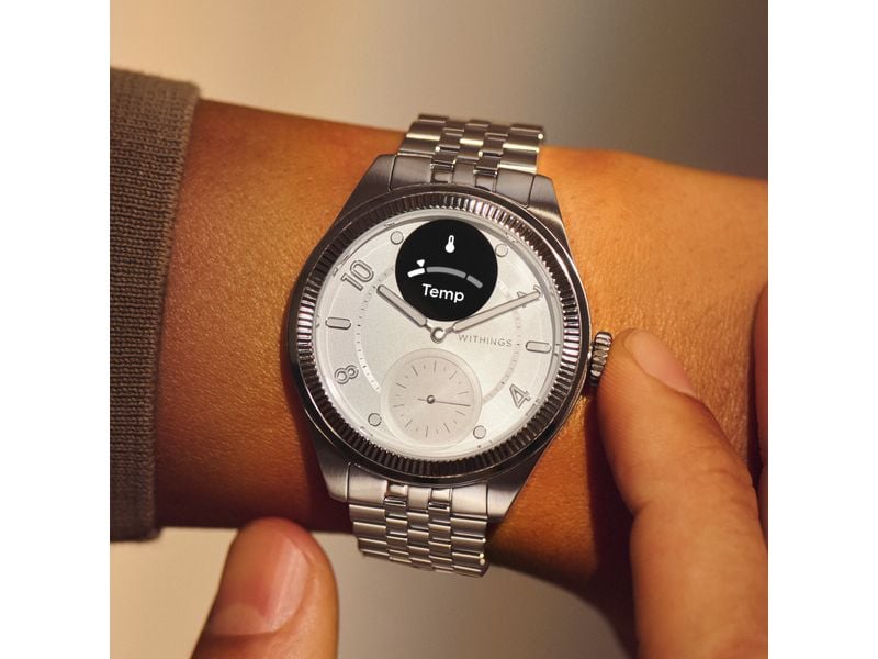 Withings ScanWatch Nova Brilliant Edition Titanium Silver Fortschrittliche Hybridsmartwatch
