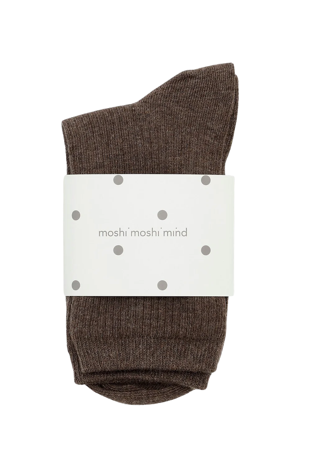Moshi Moshi Mind  Story Rib ankelstrømper - Brown Melange