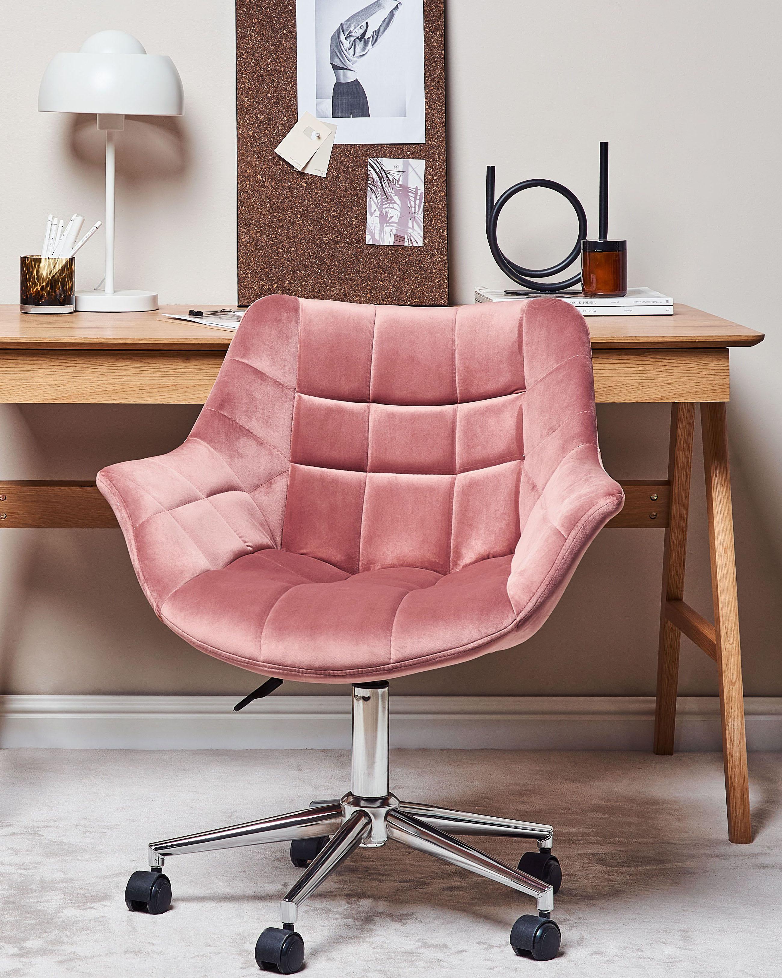 Bureaustoel LABELLE Fluweel Roze