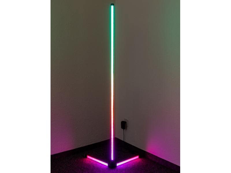 FTM Stehleuchte LED Ambilight, Triangle, RGBW, Schwarz Steuerbare Stehlampe mit variabler Farbtemperatur