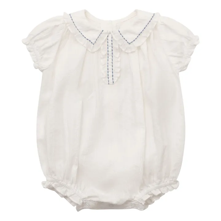 Louisiella Barboteuse Uriel Brodée | Blanc
