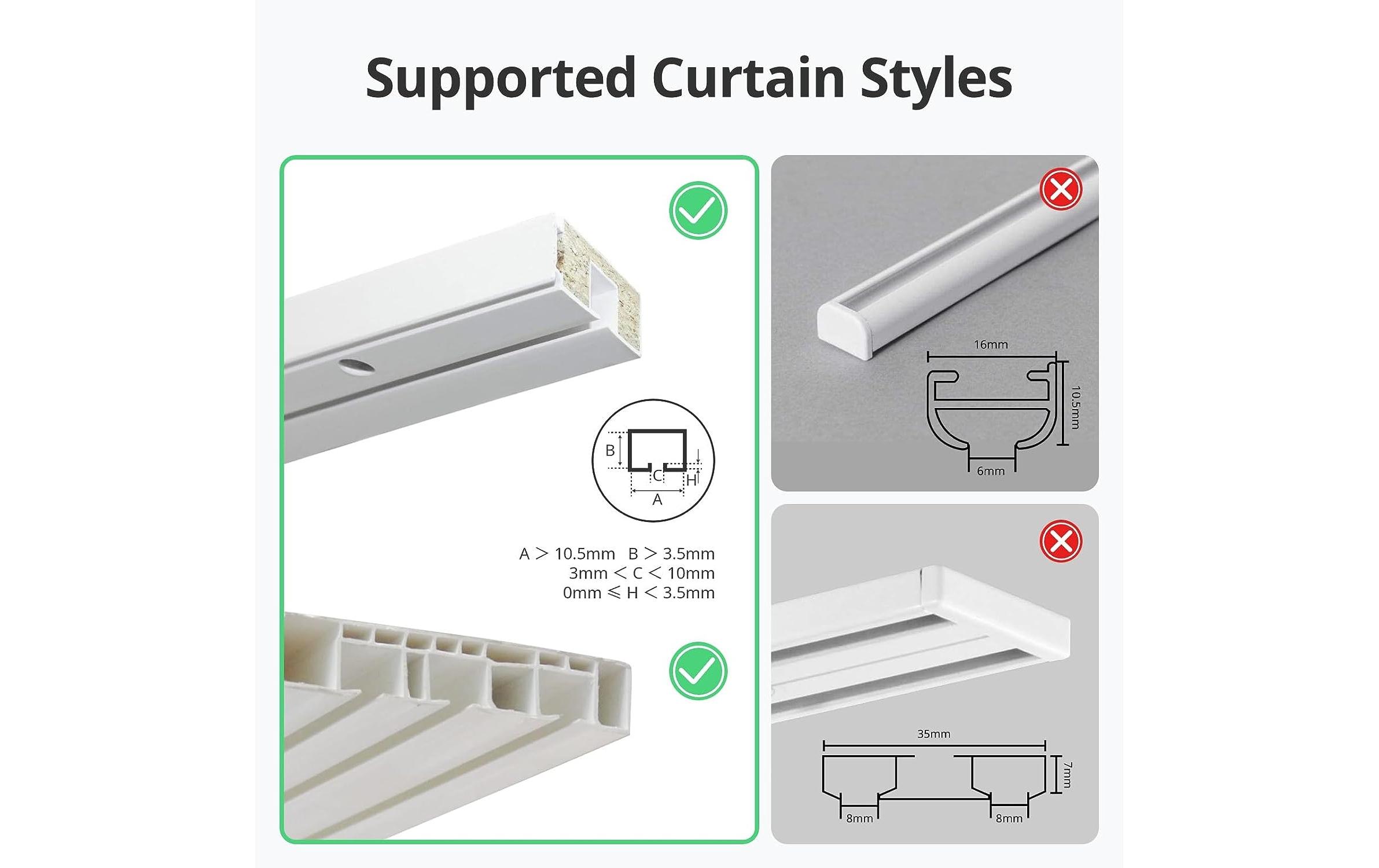 Curtain 3, U Schiene, Weiss<br>Vorhang Smart Elektromotor