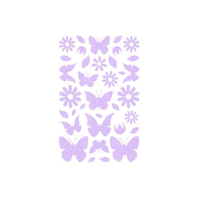 Maildor - 2 feuilles gommettes fleurs - violet