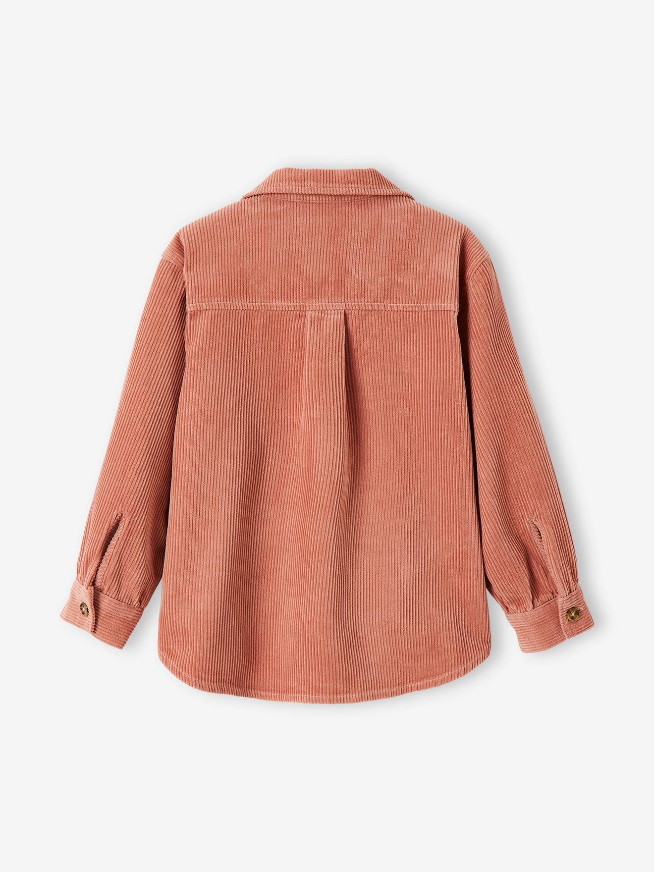 Sobretudo de veludo cotelê para meninas, líquen