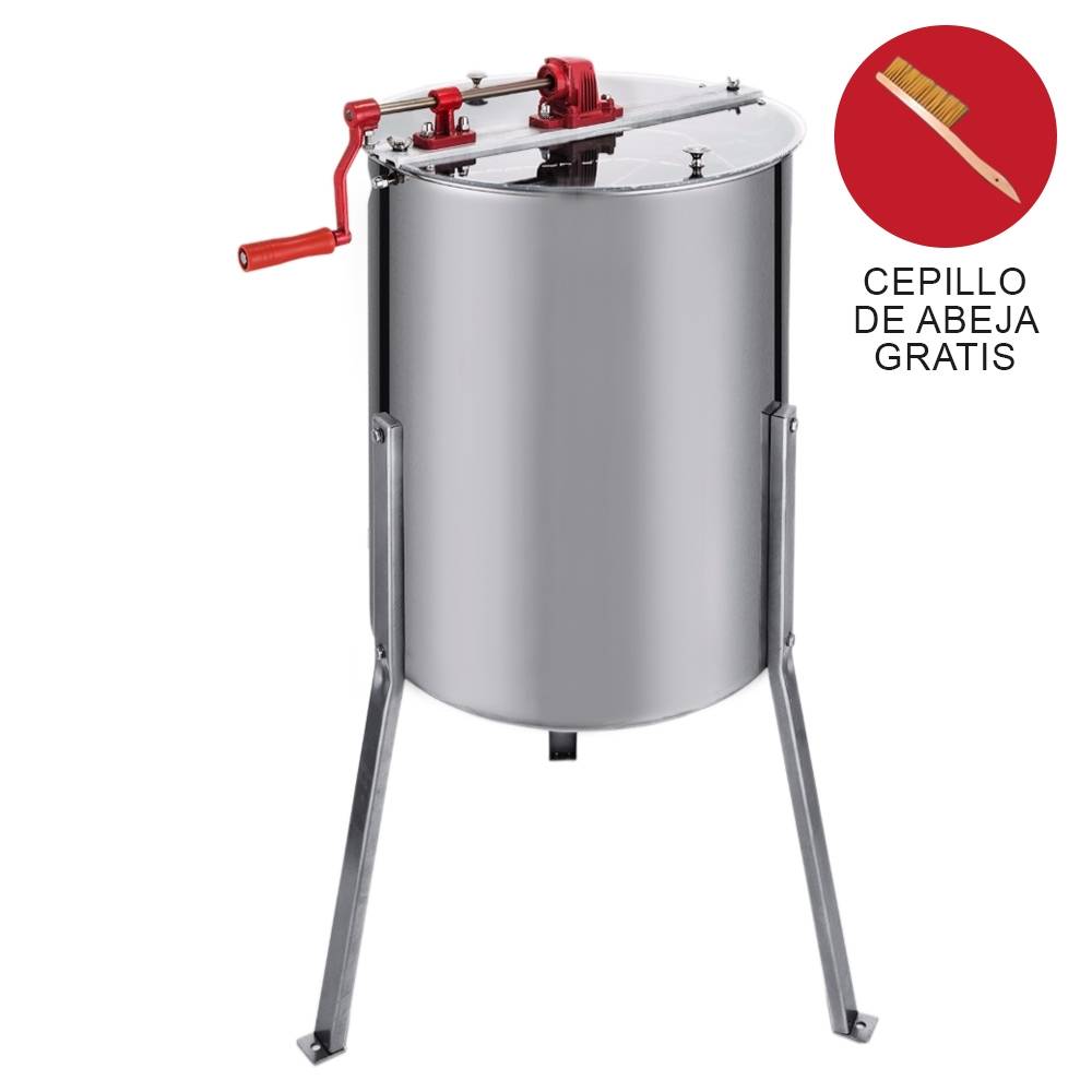 Extrator de mel manual para 4 quadros de aço inoxidável, ferramenta para virar favos de mel