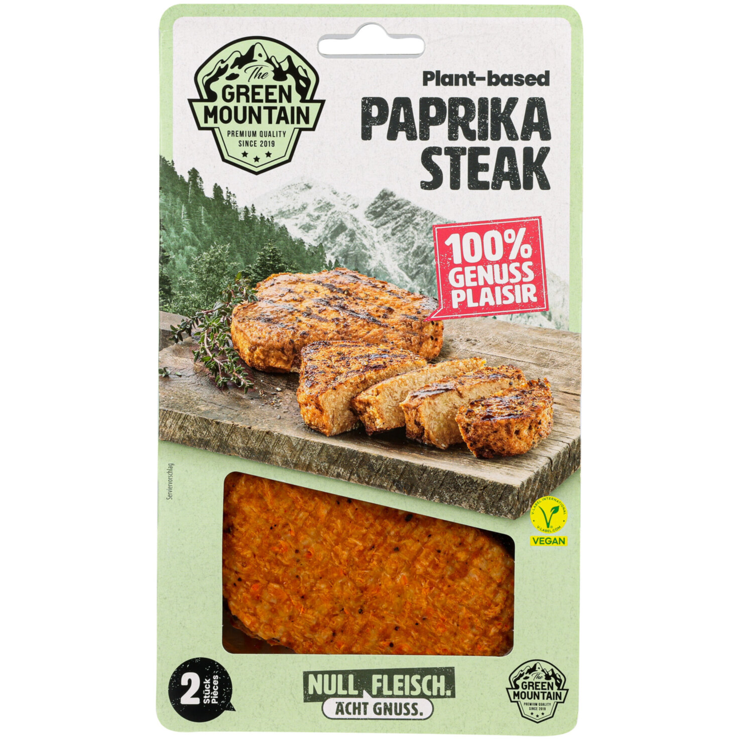 The Green Mountain plant-based veganes Steak Paprika -