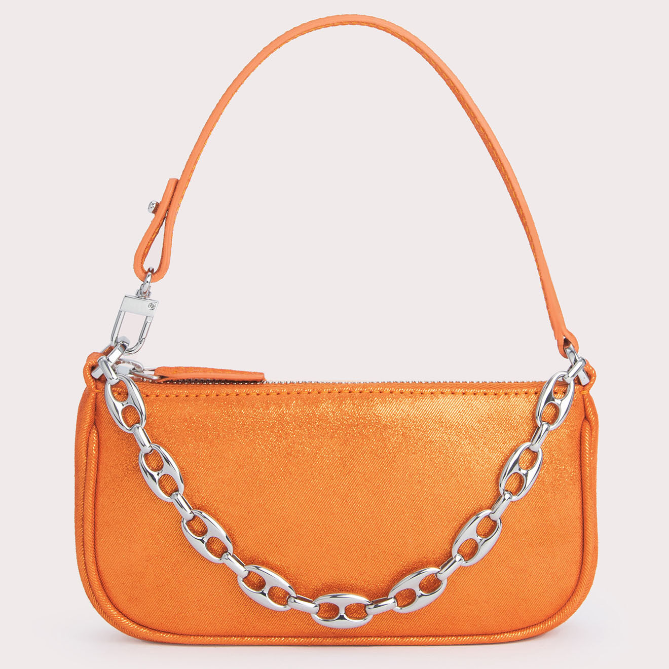By Far Sac à main en Cuir Mini Rachel orange -  9.5x19x2.5 cm