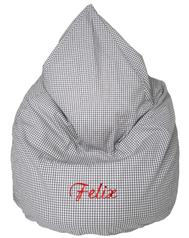 Personalisierter Junior-Sitzsack UNI grau (Farbe: pink)
