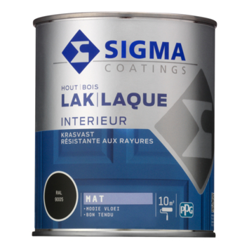 Sigma Interieur binnenlak mat RAL 9005 gitzwart 750 ml