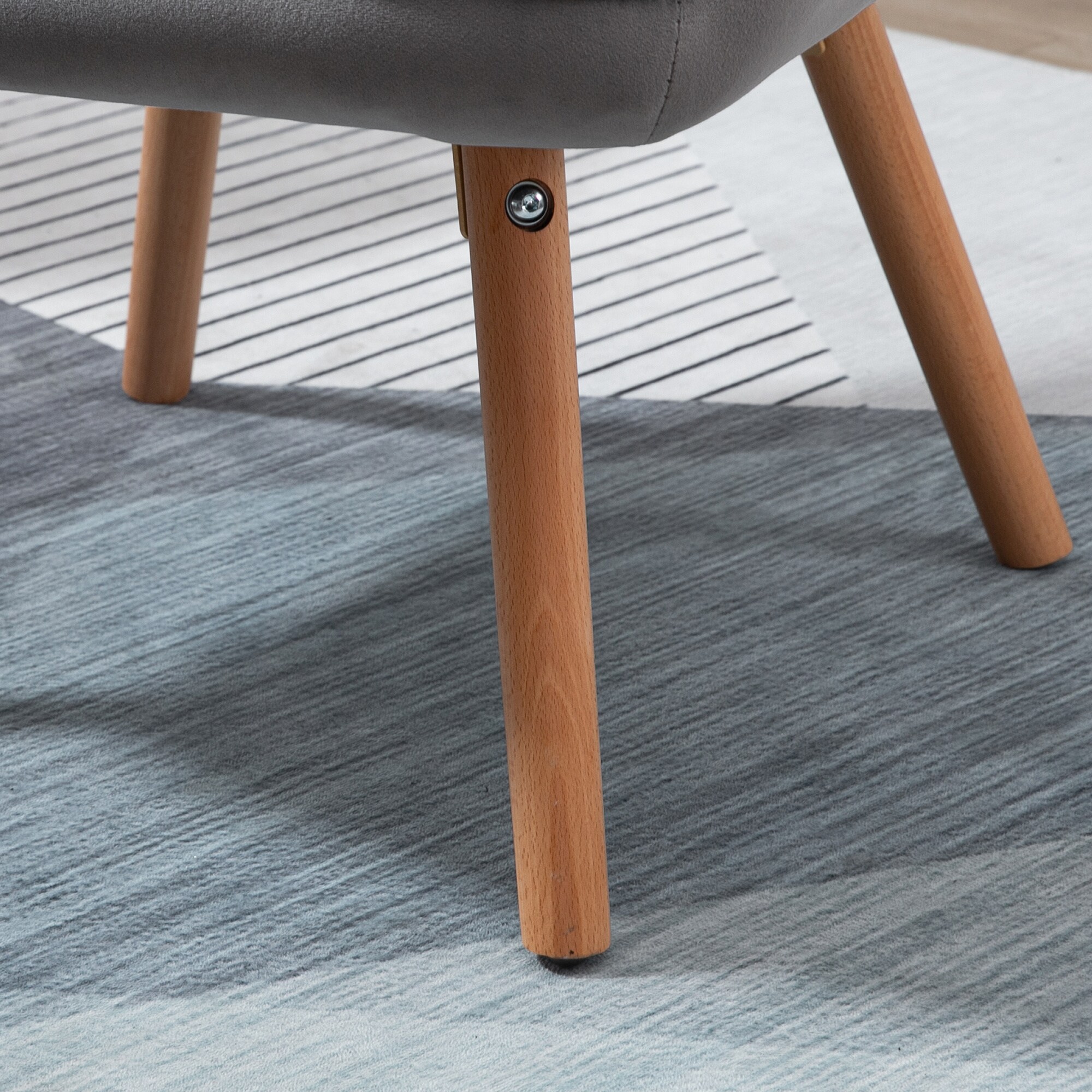 HOMCOM Wohnzimmerstuhl mit Rückenlehne grau, natur 71B x 68T x 101H cm