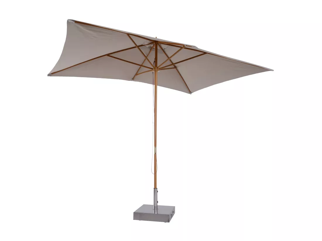 Parasol droit rectangulaire de jardin grande taille dim. 3L x 2l x 2,5H m gris