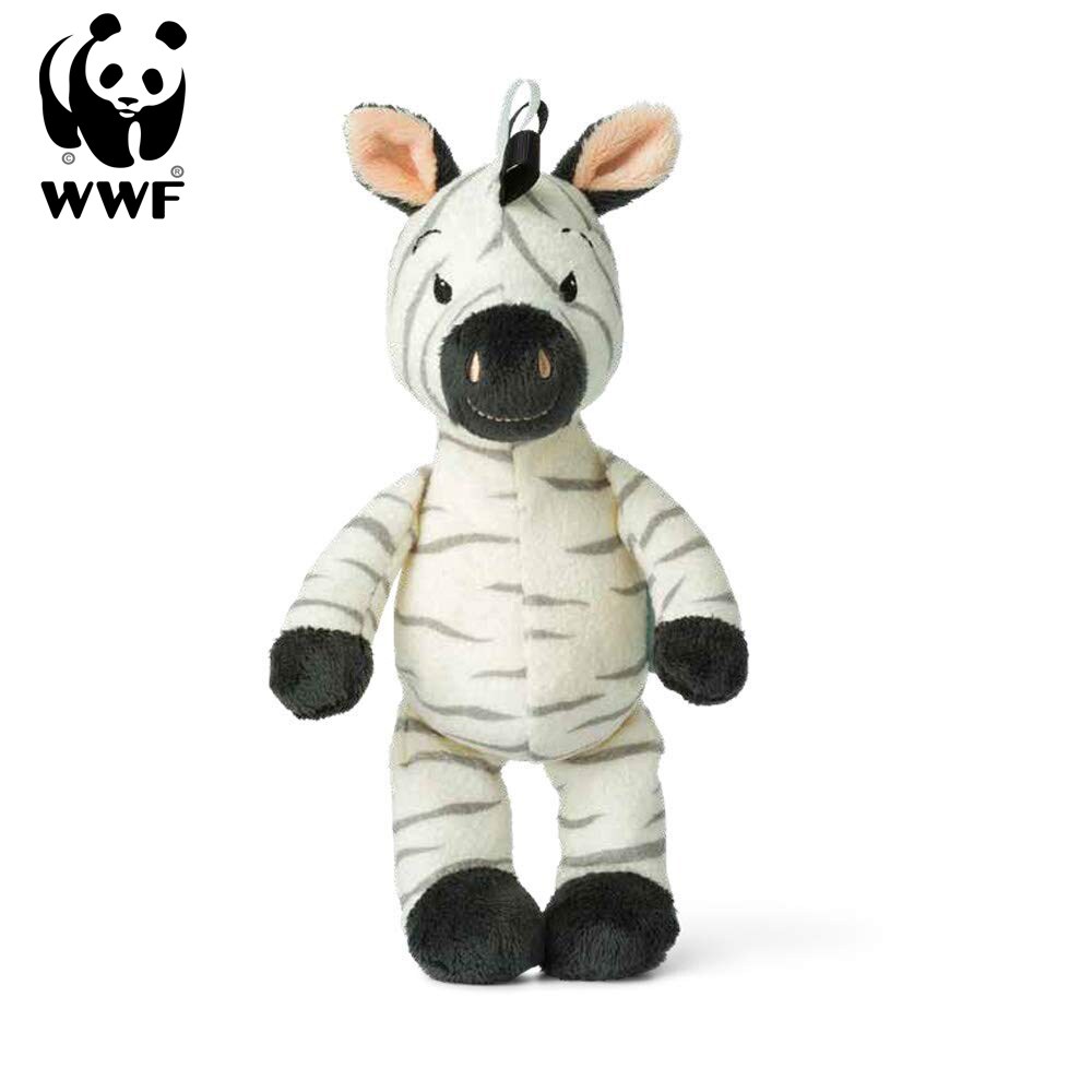 WWF Cub Club - Ziko das Zebra (weiß, 22cm) mit Glöckchen Kuscheltier Stofftier für Kleinkinder
