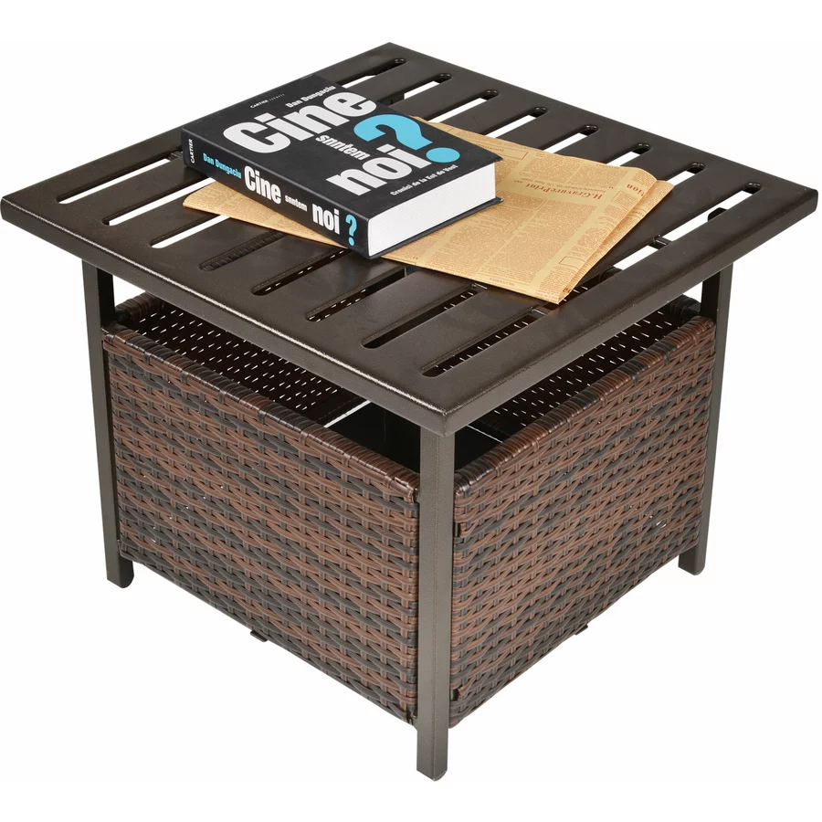 Outsunny Gartentisch mit Schirmloch braun
