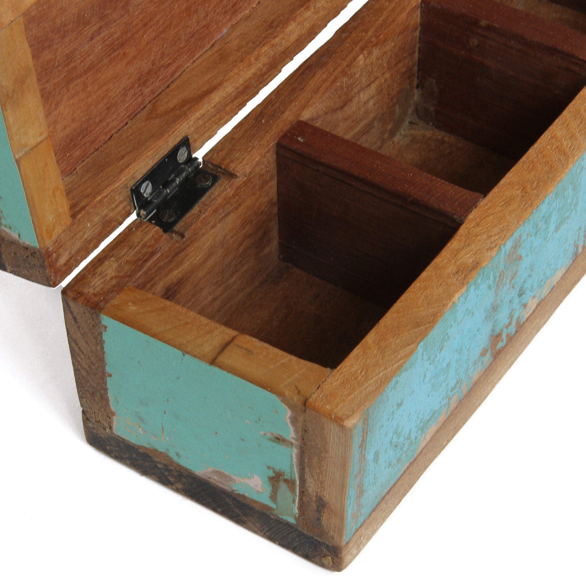 Box mit 6 Fächern, aus recyceltem Holz, B 56 cm, H 10 cm, T 10 cm von fischer's lagerhaus