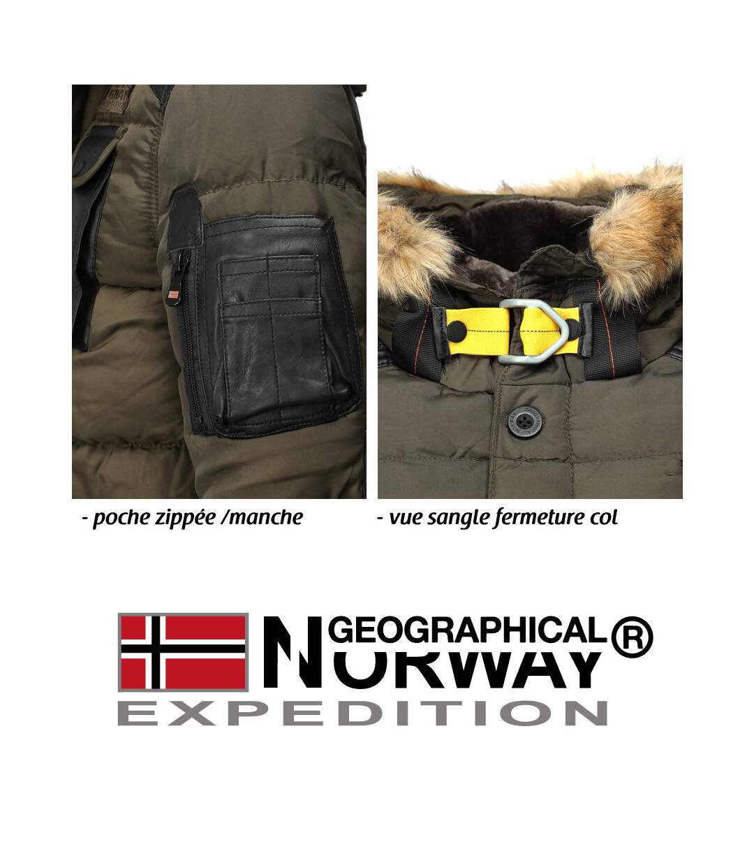 Parka homme Geographical Norway Parka Bussel vert kaki