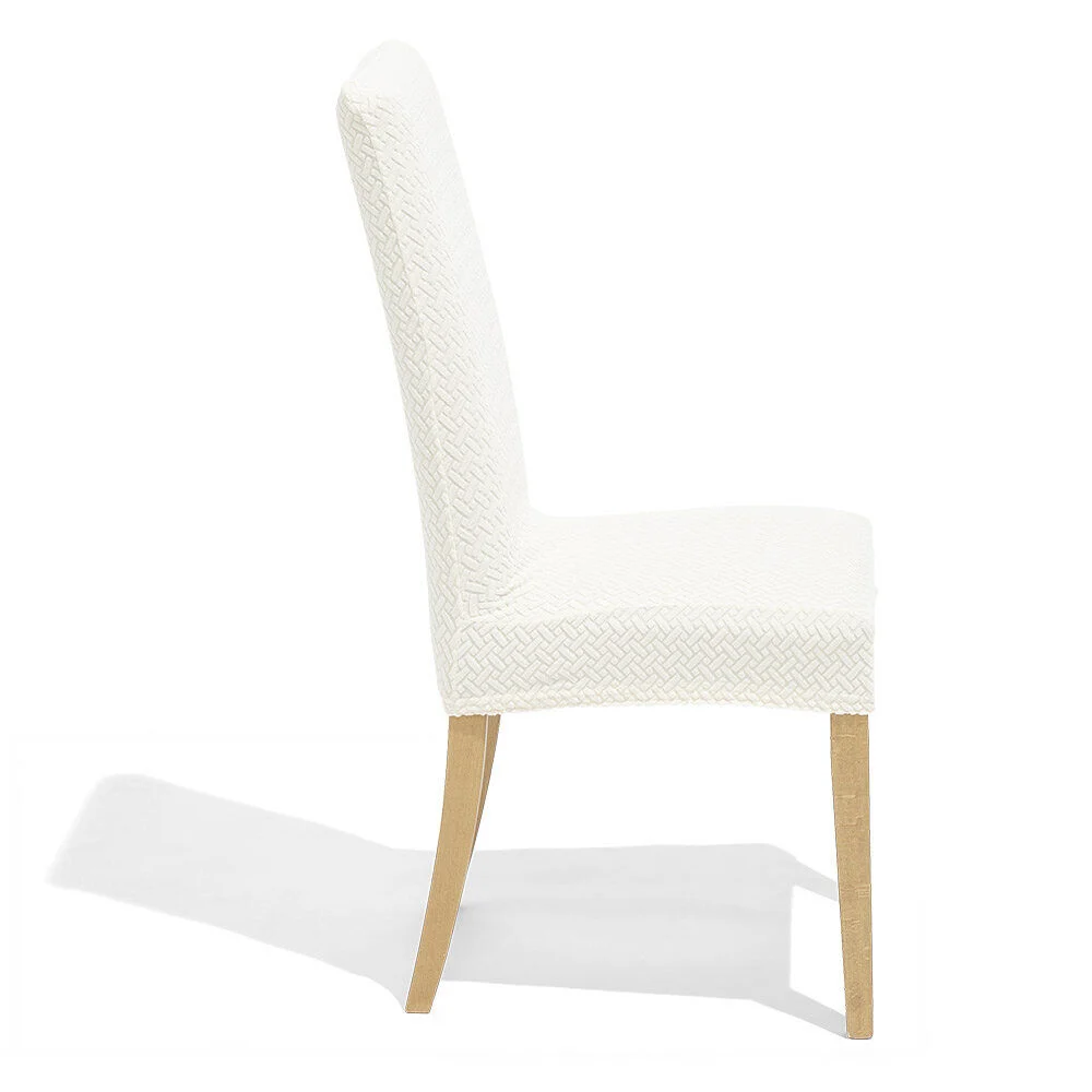 Lot de 2 housses de chaise polyester beige 45xH45x40cm