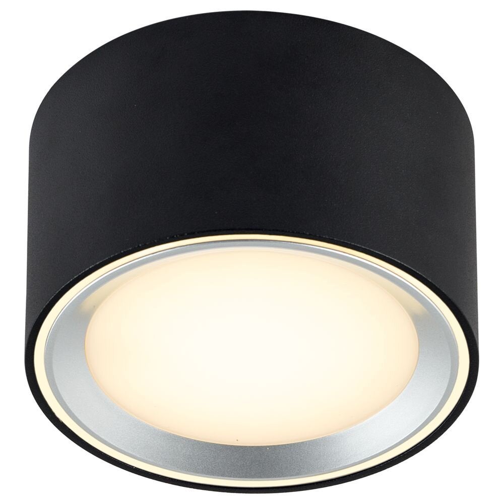 LED plafond opbouwspot Fallon in zwart 8,5W 500lm 60 mm