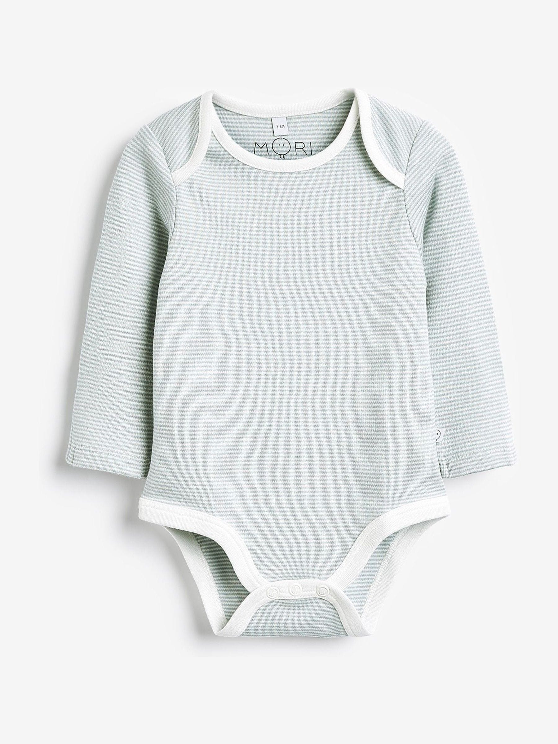 Blauw - MORI Lange Mouw Envelope Hals Bodysuit