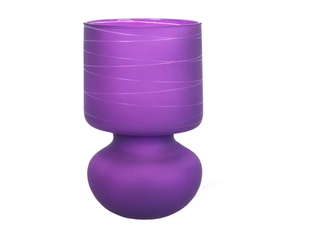Lampe de chevet verre satiné,rose 24 cm.