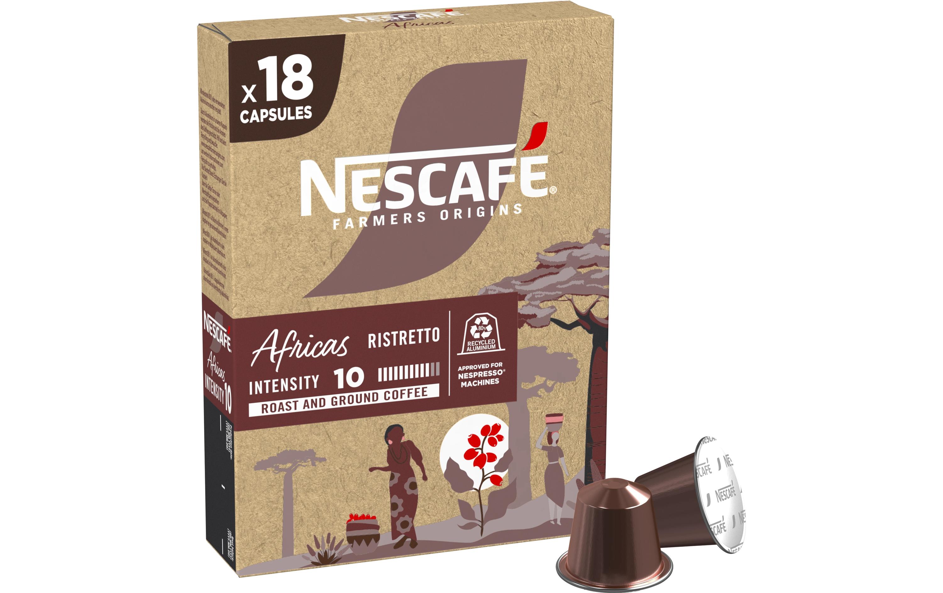 Kaffeekapseln Farmers Origins Africas 18 StückKapseln aus recyceltem Aluminium für das Nespresso-System