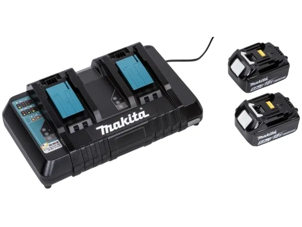 Makita Twin DLM460PT2 - Græsslåmaskine - ledningfri - 18 V - 5 Ah - 2 batterier - 2500-3300 opm - 46 cm - 25.3 kg
