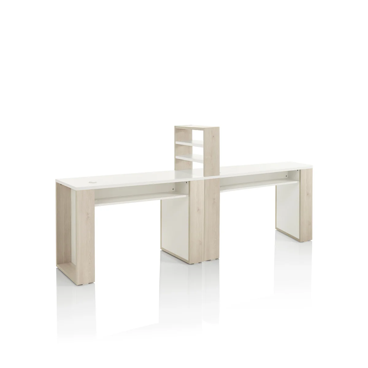 Table Manucure en Mélèze Naturel avec Séparateur