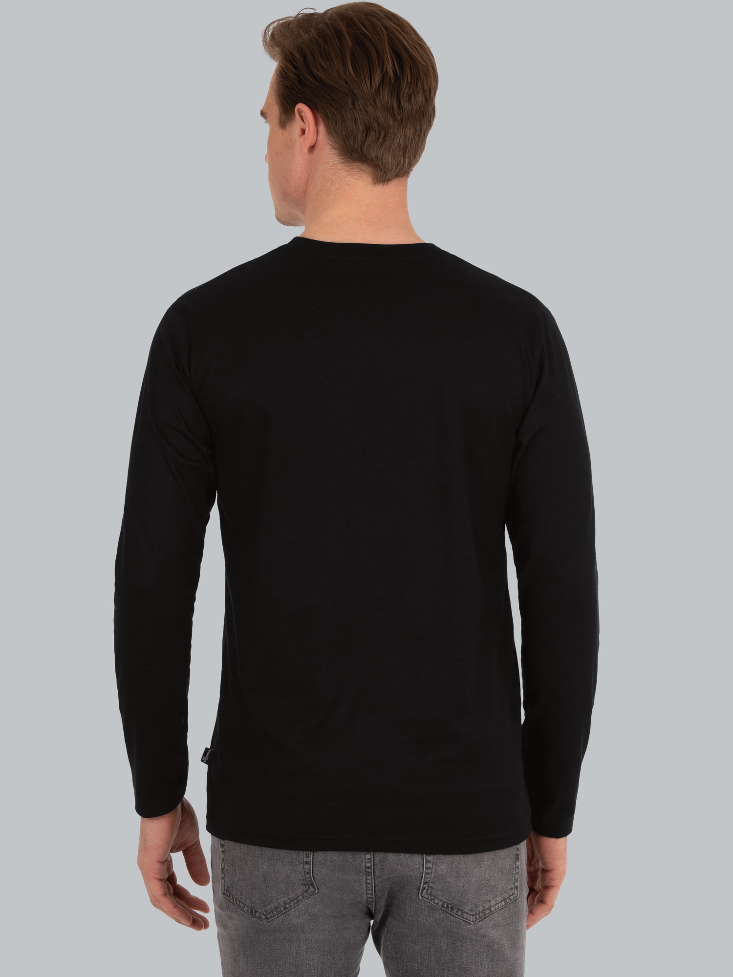 Langarmshirt aus 100% Baumwolle Schwarz