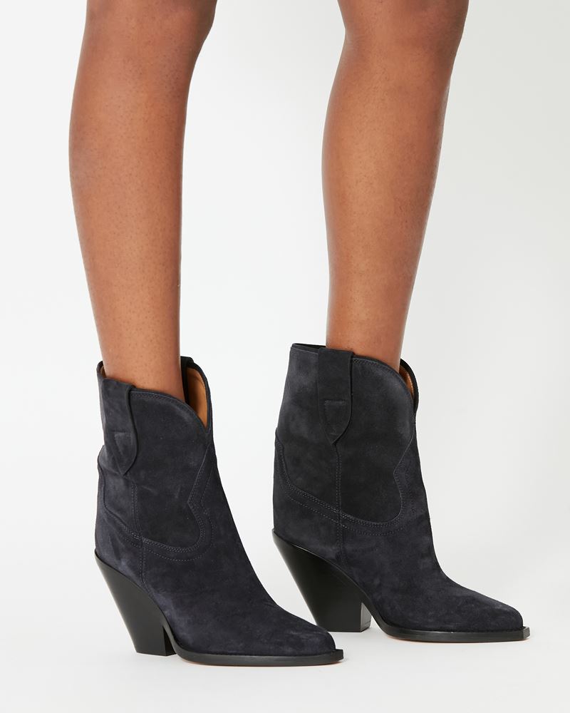 BOTTINES EN CUIR VEAU VELOURS LEYANE