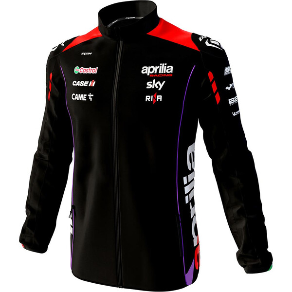 Ixon - Veste zippée softshell Aprilia 24 Noir / Rouge fluo / Violet