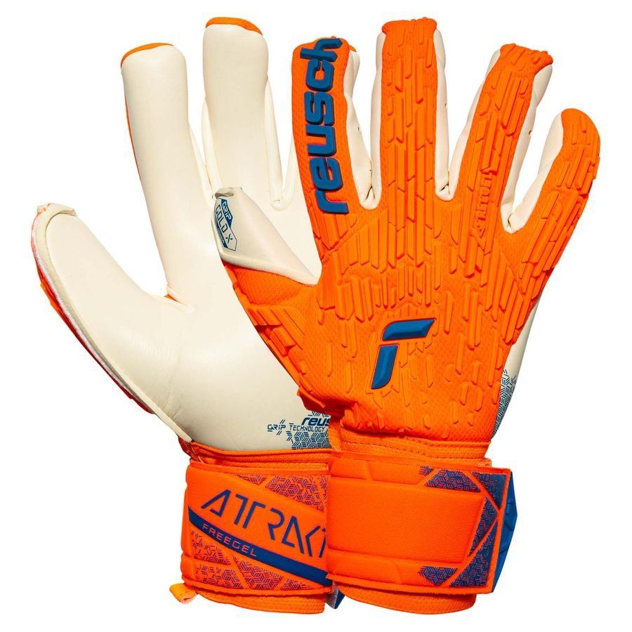Reusch Gants de Gardien Attrakt Gold X FreeGel Hyper Orange - Orange/Bleu
