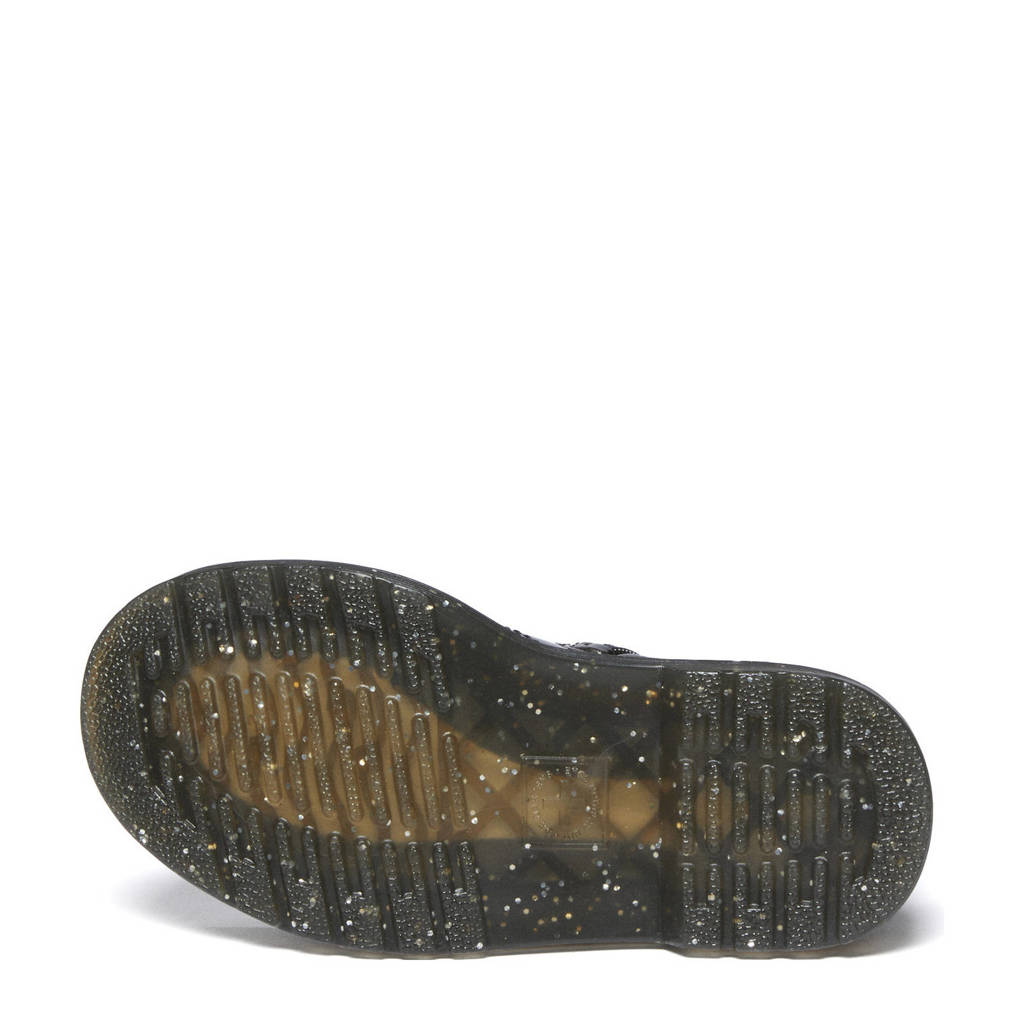 Dr. Martens 1460 Glitter T Peuter lak veterboots zwart/zilver
