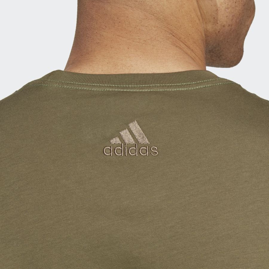 Adidas T-shirt avec logo brodé linéaire en jersey Essentials