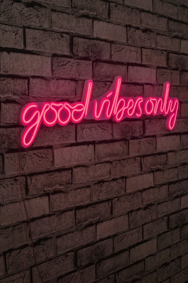 Dekorativt LED-belysning i plast Kun Good Vibes - Rosa