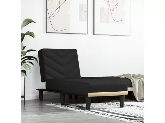 Prolenta Premium - Chaise longue noir tissu