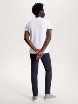 Camiseta Slim Fit Piquet com Estampa de Favo de Mel