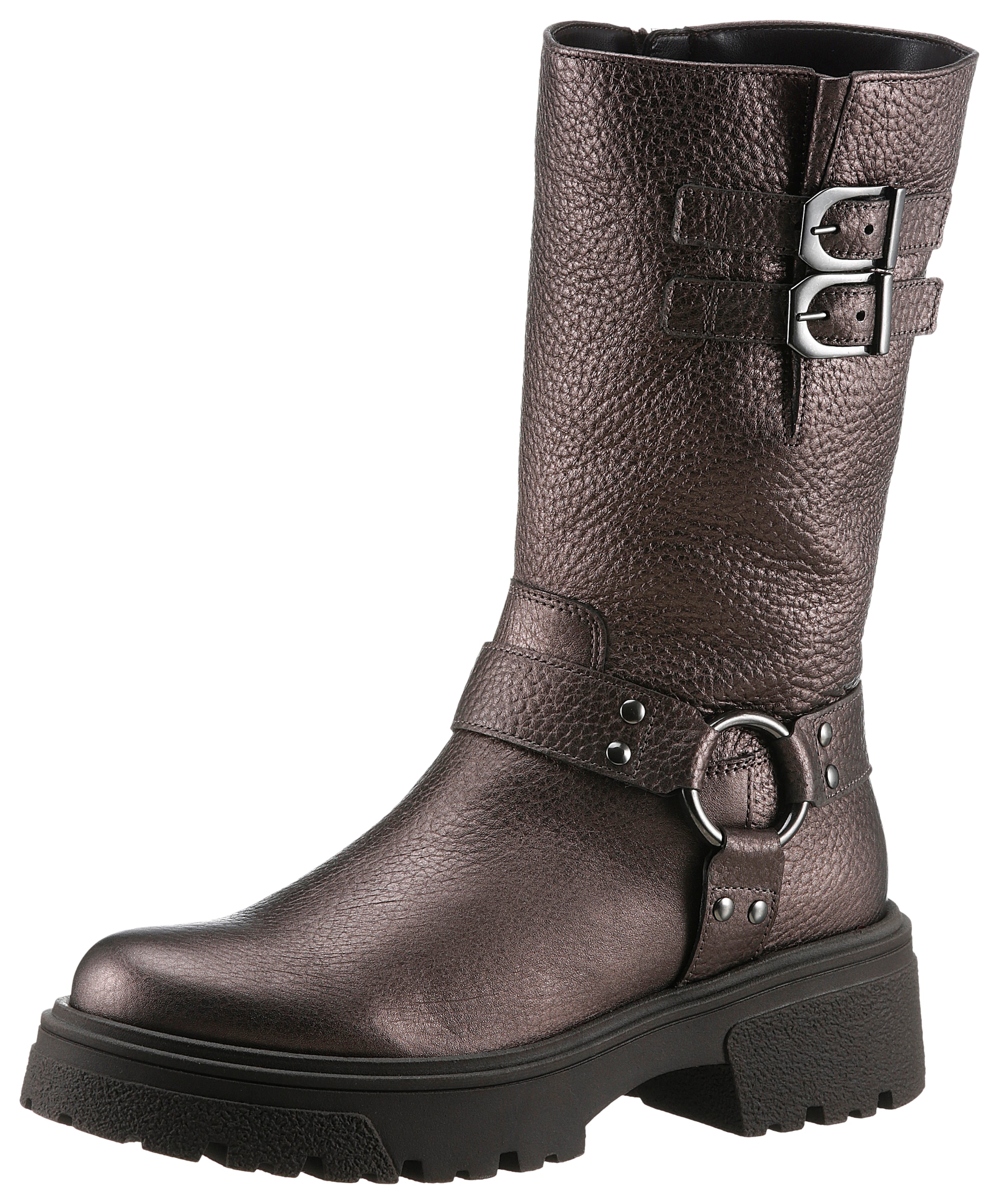 Gabor Bikerboots  , Blockabsatz, Plateau, Stiefelette, Kurzstiefel mit Best Fitting