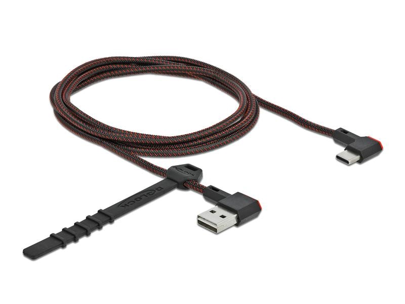 Delock USB 2.0-Kabel EASY USB A - USB C 1.5 m Delock EASY-USB 2.0 Kabel Typ-A Stecker zu USB Type-C Stecker gewinkelt links / rechts 1.5 m schwarz