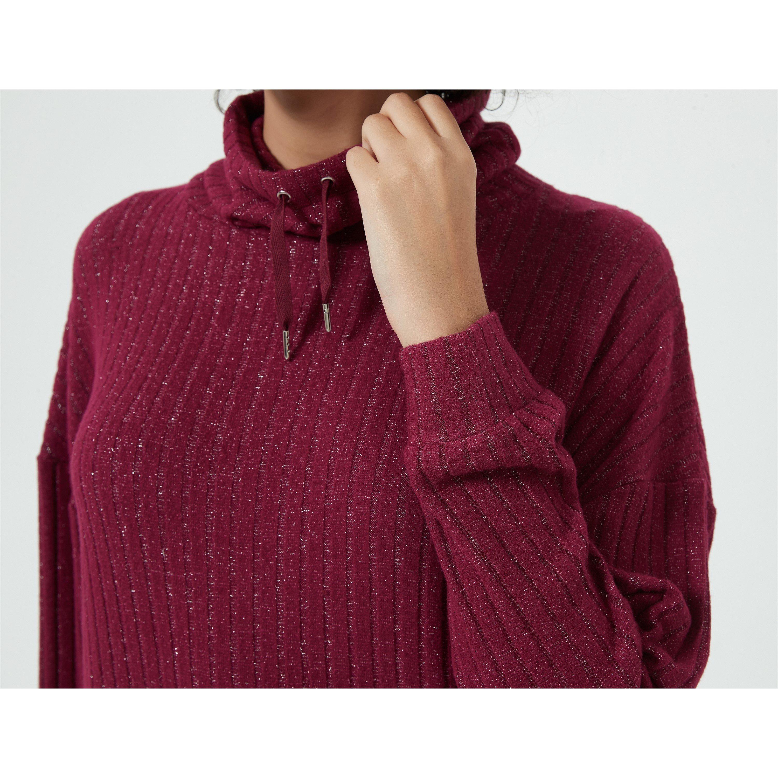 Linea Ladies Sparkle Rib Cowl Neck Lounge Set