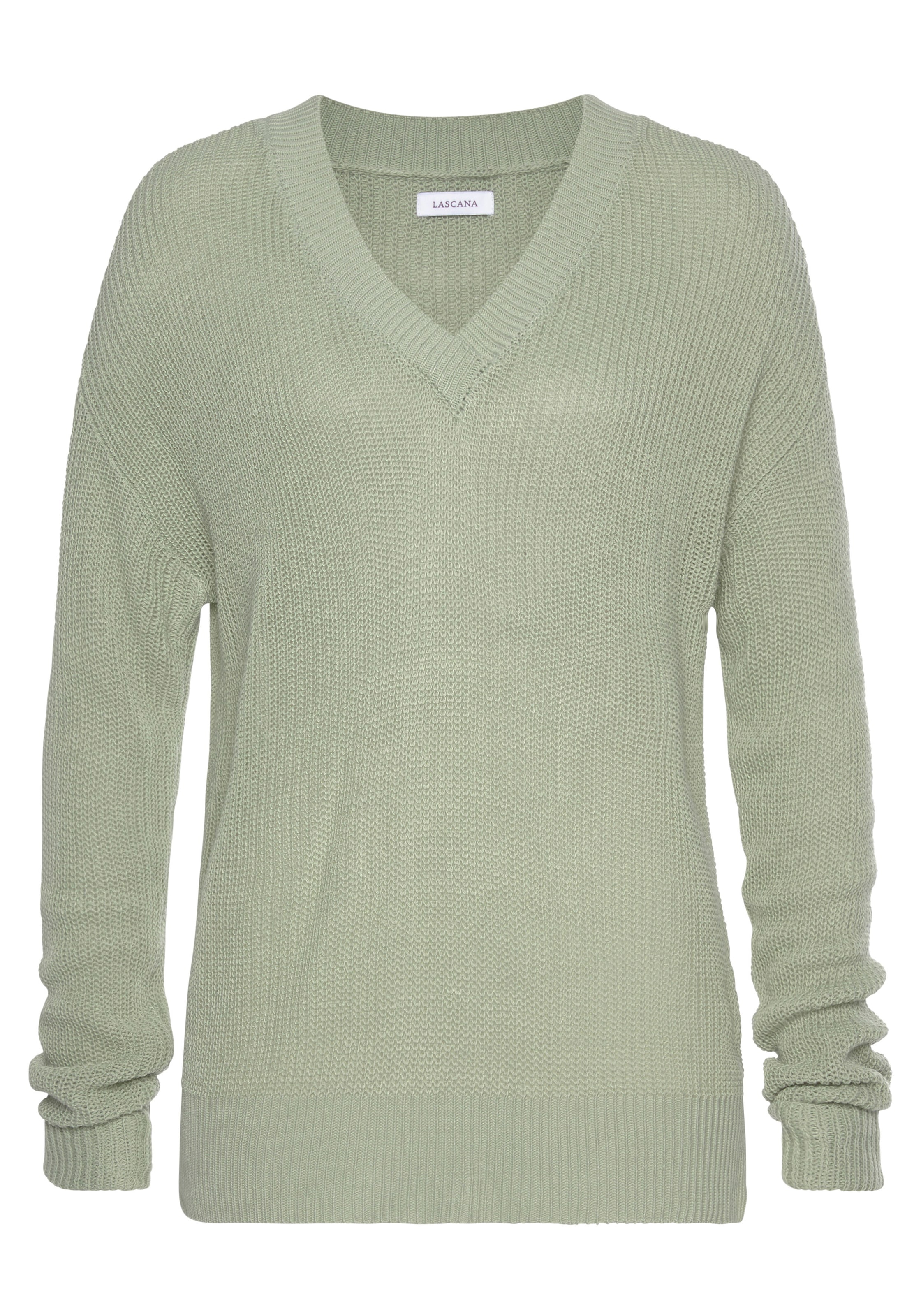 LASCANA V-Ausschnitt-Pullover , aus weichem Strick, bequemer Damenpullover