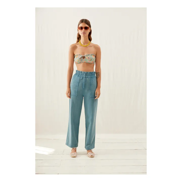 Louise Misha Haut de Maillot Bayi Fibres Recyclées - Collection Femme | Bleu